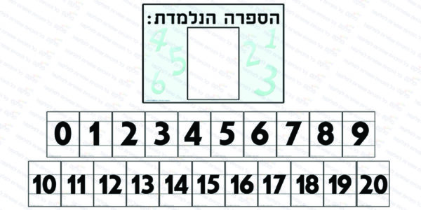 הספרה הנלמדת + מספרים להשלמה