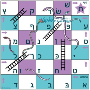 להיט! משחק רצפה אותיות עם סולמות ונחשים